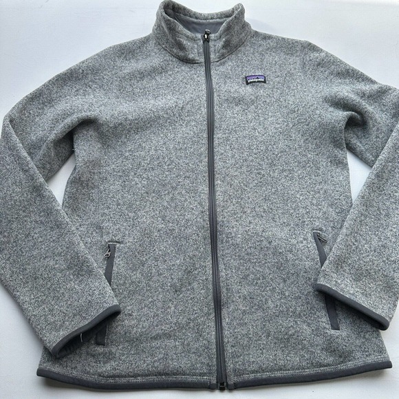 Patagonia Fleece Jacket Long Sleeve Zip Up Gray XXL Fits Like L Polyester - Picture 1 of 13